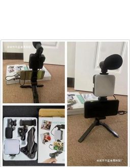 Phone Vlog Video Kit With Adjustable Tripod Stabilizer - Black 