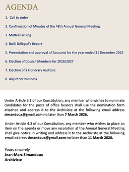 AGM ONLY (i.e. NOT attending Dinner)