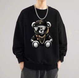 TOUPY Men’s Sweatshirt Casual Long Sleeve T - Shirt Pocket-Black 