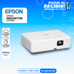EPSON CO - W01 / 3000 LÚMENES / 12000 HORAS ECO / PROYECTOR / DATA SHOW