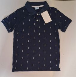 Polo feuilles bleu nuit