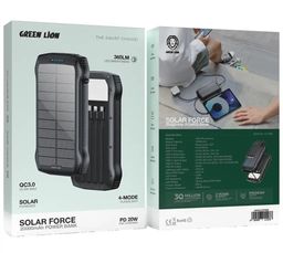 Green Lion Solar Force 20000mAh Power Bank - Black