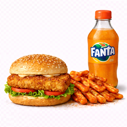 Crunch Burger + Masala Fries + Soda 350ml
