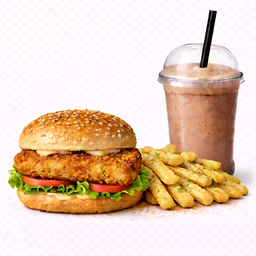 Crunch Burger + Garlic Fries + Milkshake 500ml