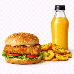 Crunch Burger + Bhajia + Juice 450ml