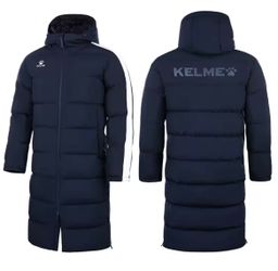 KELME Men Winter Jacket Long Sports Training Hooded