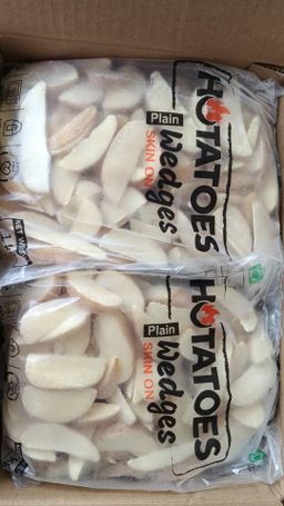 Potato Wedges (Skin On) Plain 1Kg Hotatoes Brand
