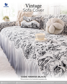 10500125 - VINTAGE SOFA COVER (BLACK)