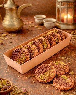 Chocolate Pistachio Kunafa cookie box 