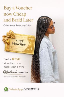 Curled Ends Knotless Braids - Buy a Voucher now Cheap and Braid Later