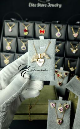 Collier Personnalisé modèle cœur et ailes 