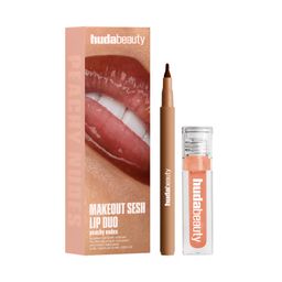 Huda Beauty - Makeout Sesh Lip Duo Peachy Nudes