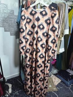 PL ADORN PREMIUM Peach Abstract Dress, Size 1