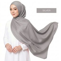 SHAWL SATIN MUSLIMAH EXCLUSIVE - SILVER