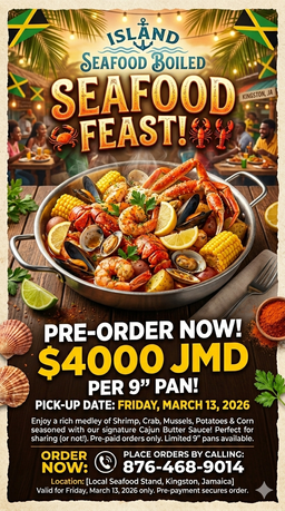 PRE-ORDER NOW! FOR YOUR SEAFOOD BOILED.