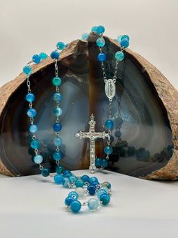 Rosario de Ágata azul 8mm