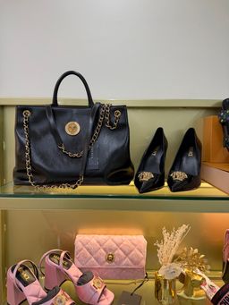 Bolsa Versace medusa patent leather 