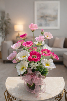 Artificial Poppy In Premium Vase