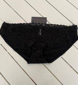 Lace front black panty 