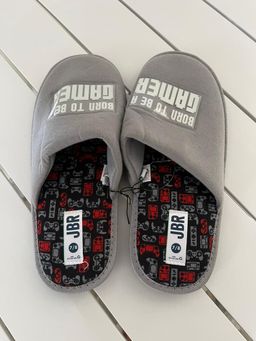 Grey morning slippers for men