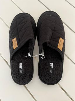Black morning slippers for men
