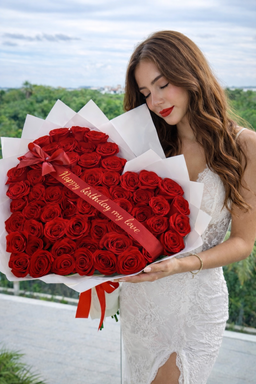 Eternal Love Heart Bouquet (50 roses) 
