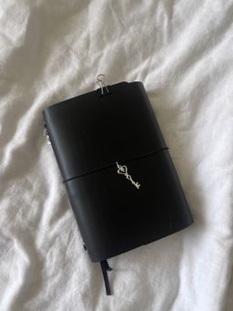 Black leather journal cover