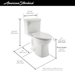 American Standard Townsend Vormax Right Height Elongated One-Piece Toilet With Seat in White