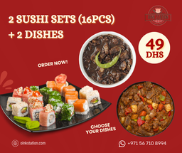 2 SUSHI SETS (16PCS) + 2 DISHES