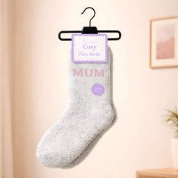 Mother's Day Embroidered Cozy Socks - 1pair