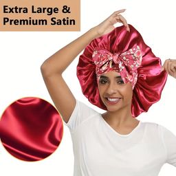 Ethnic Print Long Ribbon Satin Sleep Cap, Bow Tie Headscarf Hat, Chemotherapy Cap, Beauty and Hairdressing Hat