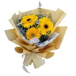 🌻 Ramo Gerberas Amarillas | 3 Flores con Follaje