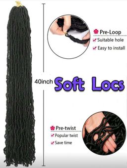 1-6Packs 8~45 Inches Super Long Soft Locs Crochet Hair, Pre Looped New Faux Locs Crochet Braids Goddess Locs Dreadlocs Synthetic Hair