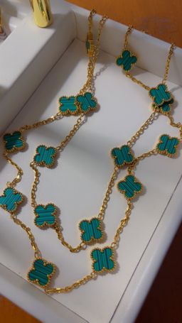 Green & Gold Clover Necklace  