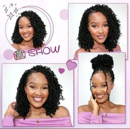 FULCRUM 8/10/12 Inch Yanky Twist Crochet Wig, 26 Strands/Piece, Fluffy Springy Mini Twist Crochet Short Bob, Passion Twist Curly Synthetic Braiding Hair Extensions, Suitable For Women And Girls