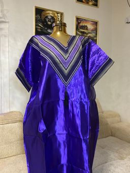Purple - Mikado Aso Oke Bubu Kaftan