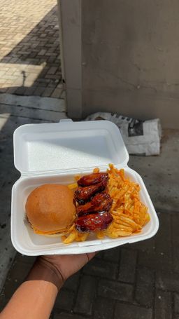 Burger+Regular fries+Four Wings