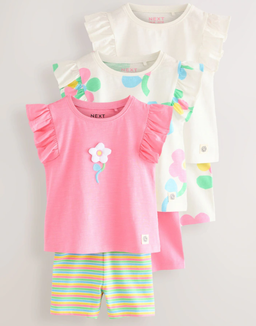 Pink Flower Print Vest and Shorts Set  | Next