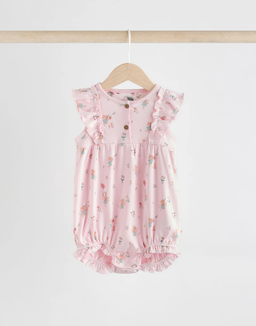 Pink Mouse and Floral Print Baby 100% Cotton Rompers | Next