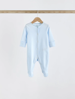 Blue & White Stripe Footed Sleepsuit | Next