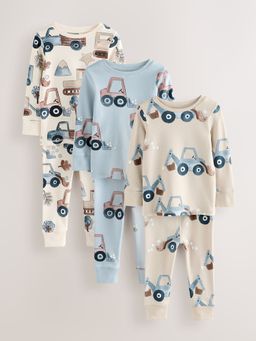 Blue/Ecru Transport Mini Snuggle Pyjamas | Next 