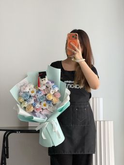 (GP028) Graduation Ping Pong Soap Flower Bouquet 