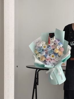 (GP028) Graduation Ping Pong Soap Flower Bouquet 