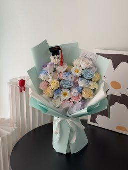 (GP028) Graduation Ping Pong Soap Flower Bouquet 