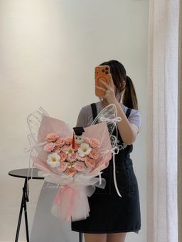 (GP031) Graduation Ping Pong Soap Flower Butterfly Bouquet 