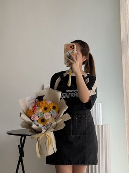 (GP037) Graduation Ping Pong Soap Flower Bouquet 