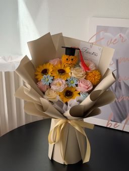 (GP037) Graduation Ping Pong Soap Flower Bouquet 