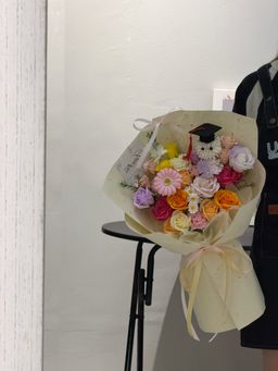 (GP040) Graduation Ping Pong Soap Flower Bouquet 