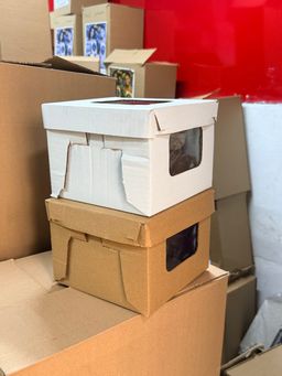 Corrugated Cake Boxes - 8” x 8” x 6” - Brown