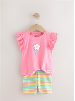 Pink Flower Print Vest and Shorts Set  | Next